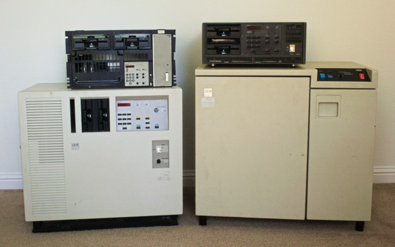 Photograph of IBM 3174-1L, 3174-23, 3174-61R and 3274-41D terminal controllers.